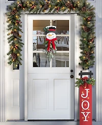 Glitzhome 25" Greenery Snowman Door Hanger