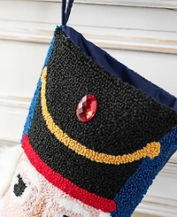 Glitzhome 21" Hooked Nutcracker Christmas Stocking