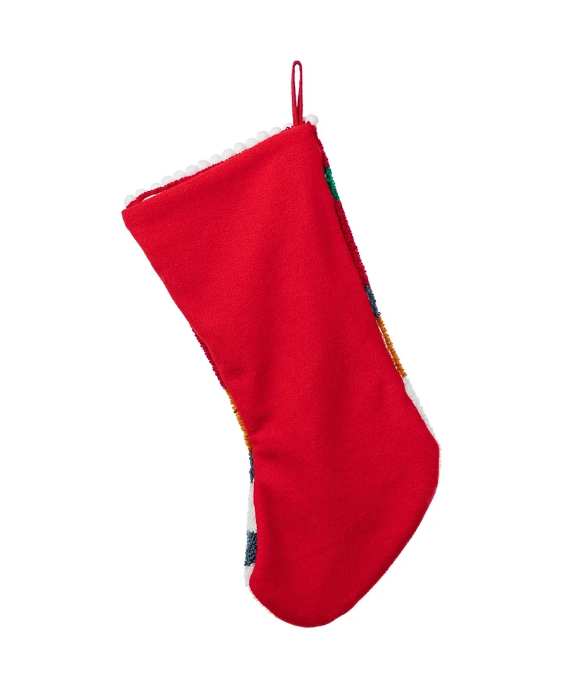Glitzhome 21" Hooked Gingerbread Man Christmas Stocking