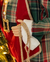 Glitzhome 4" Oversized Christmas Woodland Santa