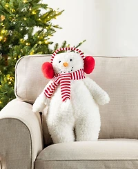 Glitzhome 17.75" Christmas Fabric Standing Snowman