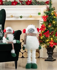 Glitzhome 29.25" Christmas Fabric Yeti with Telescoping Legs
