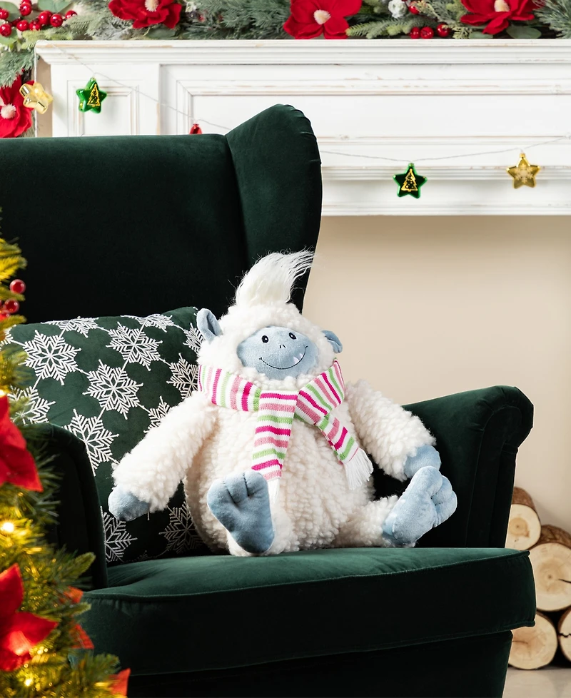 Glitzhome 21.75" Christmas Fabric Yeti Shelf Sitter