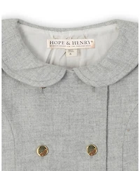 Hope & Henry Little and Big Girls' Organic Double Breasted Flannel Dress with Collar