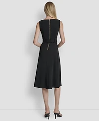 Dkny Women's Sleeveless Crew Neck Midi Dress