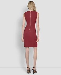 Dkny Women's Sleeveless Jewel Neck Scuba Crepe Dress