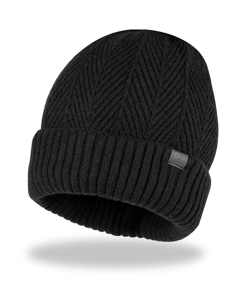 Kenneth Cole Reaction Men's 2-Piece Herringbone Knit Beanie and Scarf Box Set