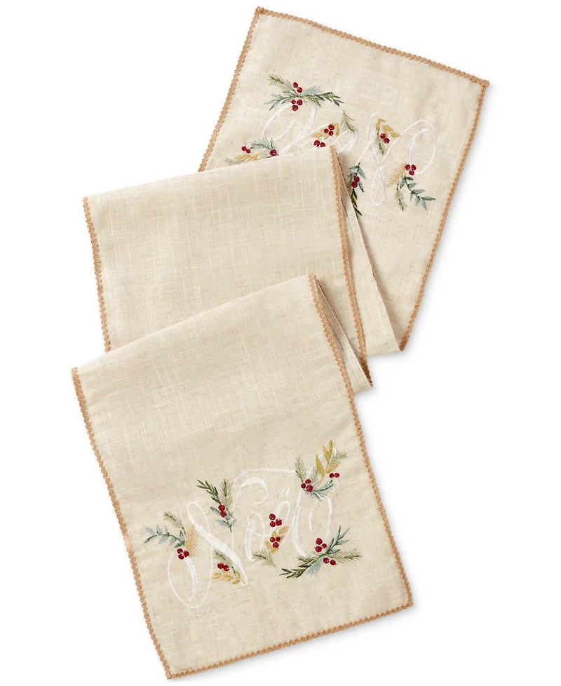 Lenox French Perle Holly Noel Table Runner, 14" x 72"