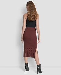 Dkny Women's Grommet Detail Sweater Pencil Midi Skirt