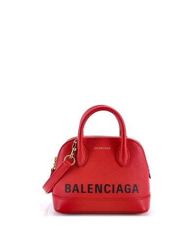 Pre-Owned Balenciaga Xxs Logo Ville Bag Leather