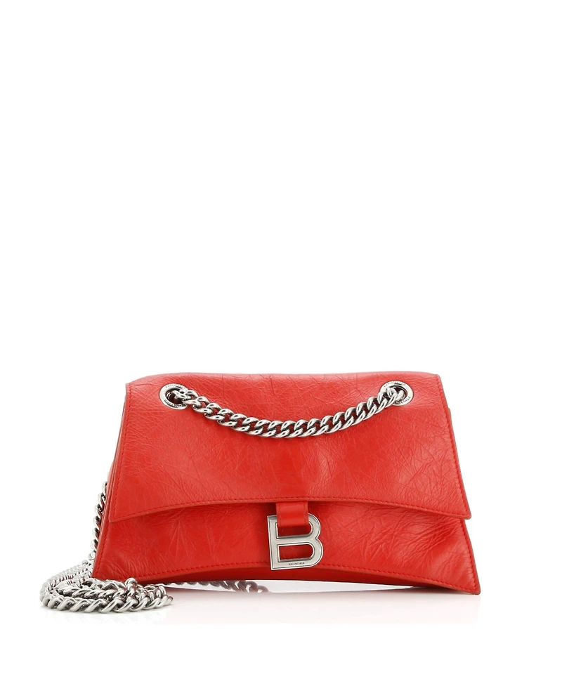 Pre-Owned Balenciaga Small Crush Chain Flap Bag Leather