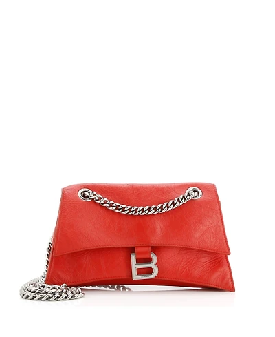 Pre-Owned Balenciaga Small Crush Chain Flap Bag Leather