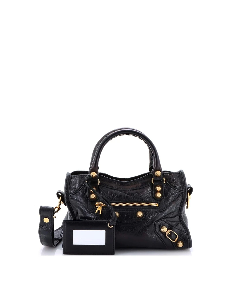 Pre-Owned Balenciaga Mini City Classic Studs Bag Leather