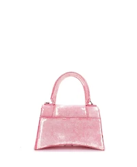 Pre-Owned Balenciaga Small Hourglass Top Handle Bag Denim Printed Leather