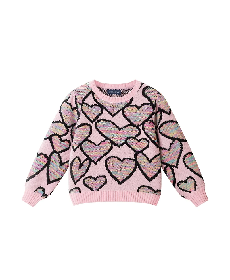 Andy & Evan Toddler/Child Girls All-Over Heart Sweater w/Legging Set