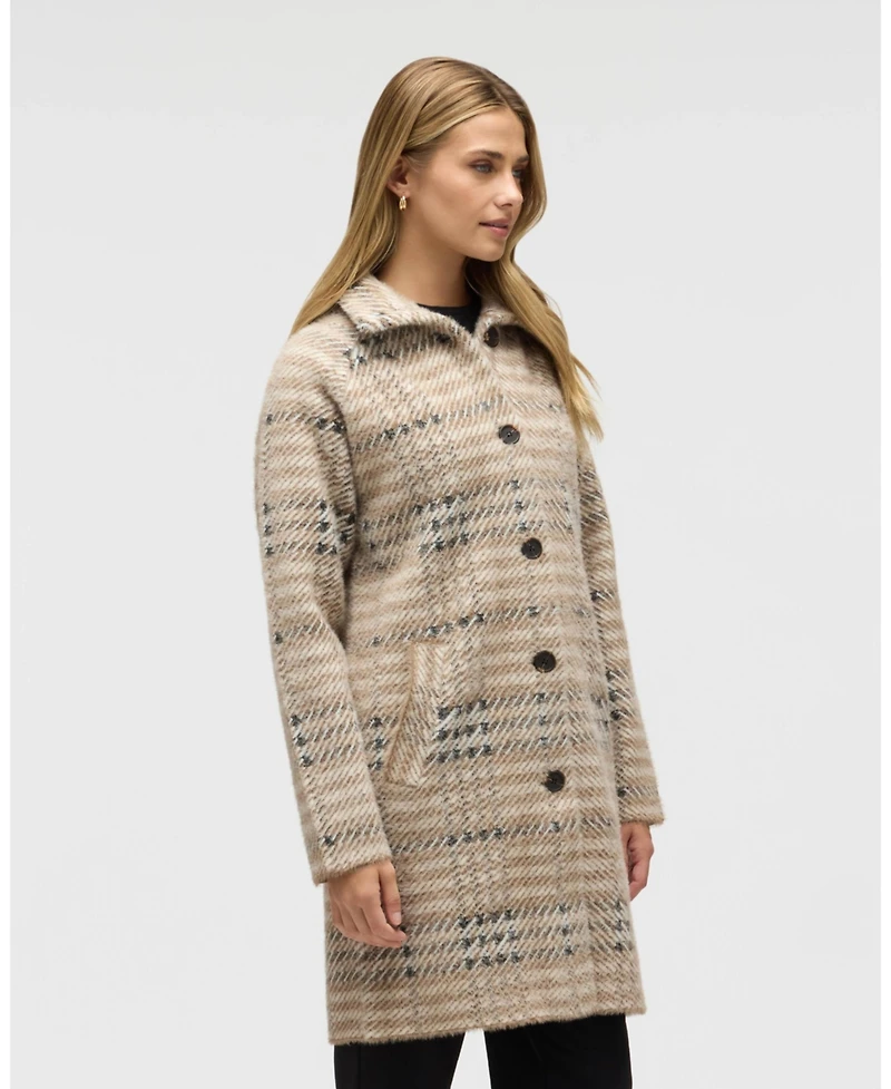 Nvlt Women's Knee Length Patterned Eyelash Coatigan