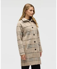 Nvlt Women's Knee Length Patterned Eyelash Coatigan