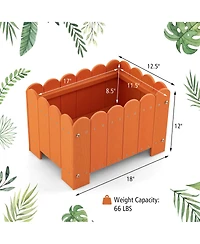 Gymax 2 Pack Rectangular Planter Box Weather-resistant Hdpe Flower Pot w/ Drainage Gaps