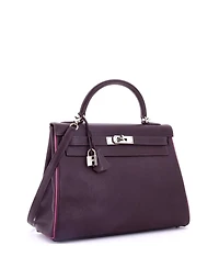 Pre-Owned Hermes Kelly 32 Handbag Bicolor Epsom with Palladium Hardware