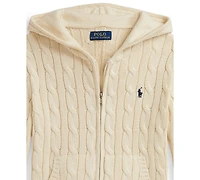 Polo Ralph Lauren Toddler and Little Boys Cable Cotton Hooded Full-Zip Sweater