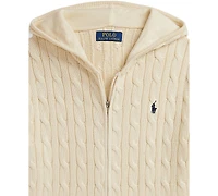 Polo Ralph Lauren Big Boys Cable Cotton Hooded Full-Zip Sweater