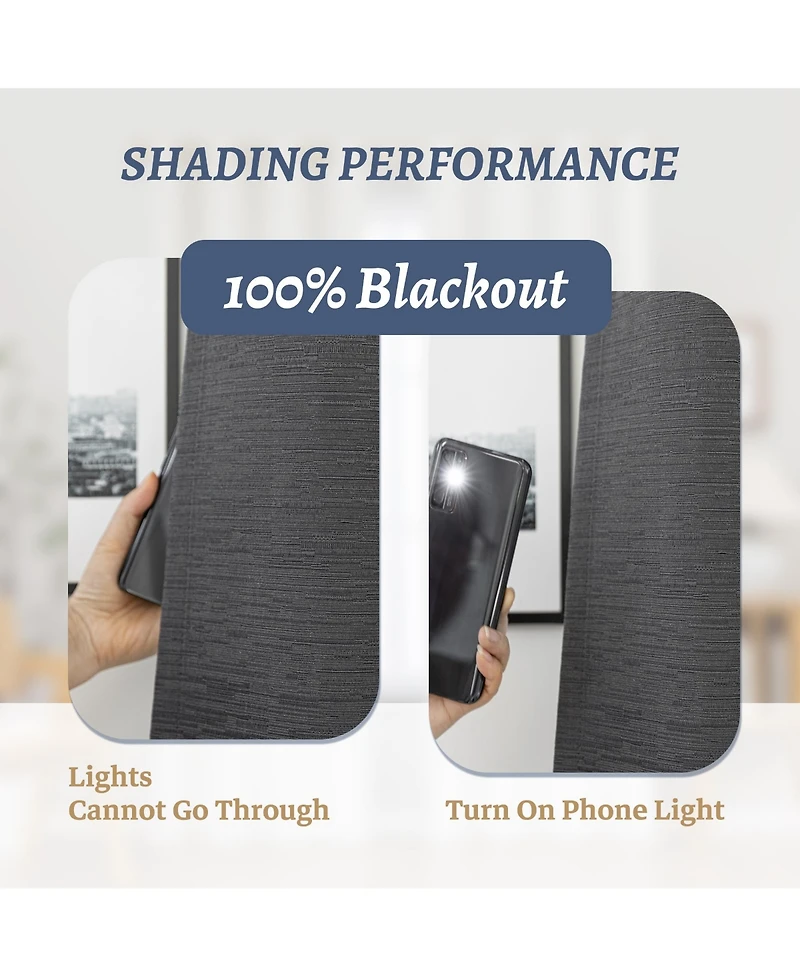 Awesome Home 100% Blackout Cotton Blend Thermal Grommet Curtains, 2 Panels