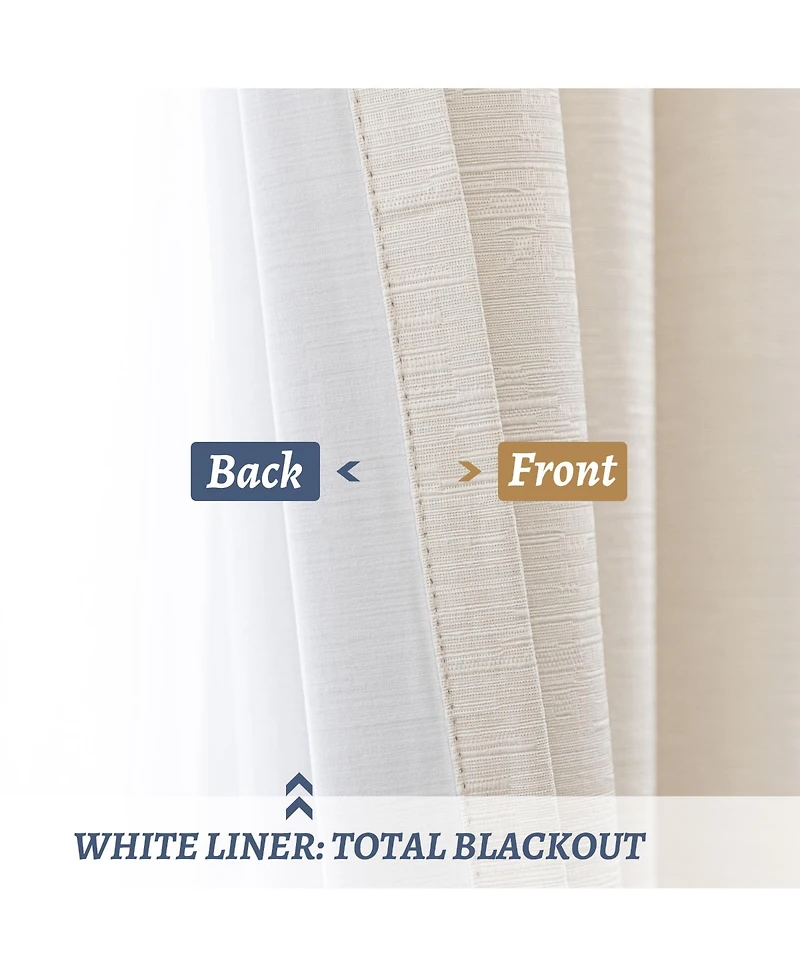 Awesome Home 100% Blackout Cotton Blend Thermal Grommet Curtains, 2 Panels