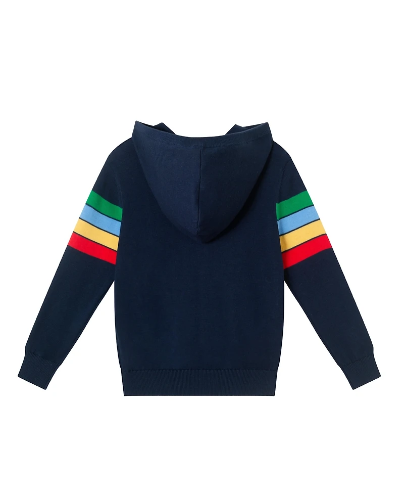 Andy & Evan Toddler/Child Boys Hooded Striped Sweater w/Multi Stripe