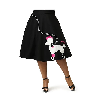 Unique Vintage Plus High Waist Soda Shop Swing Skirt