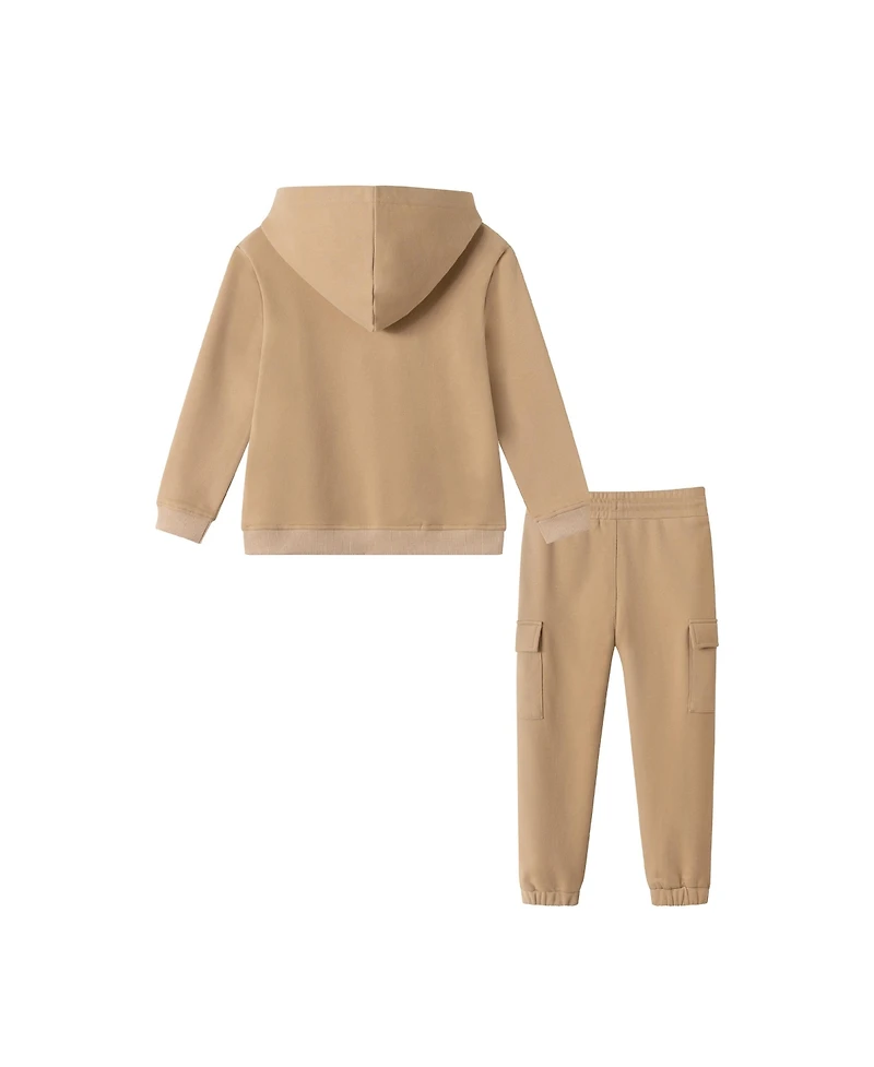 Andy & Evan Toddler/Child Boys Hooded Bulldog Patch Sweatshirt Pant