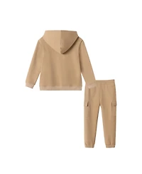 Andy & Evan Toddler/Child Boys Hooded Bulldog Patch Sweatshirt Pant
