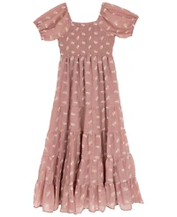 Rare Editions Big Girls Embroidered Linen Maxi Dress