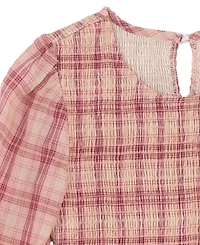 Rare Editions Big Girl Plaid Dress with Hair Accessory
