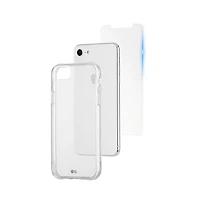 Case-Mate Protection Pack Tough Case and Glass Screen Protector for Apple iPhone Se 2022 / Se 2020 / 8 / 7 / 6s / 6-Clear