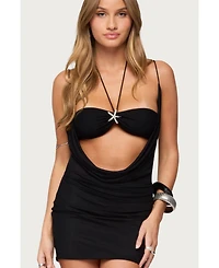 Edikted Womens Zaffia Two Piece Mesh Mini Dress