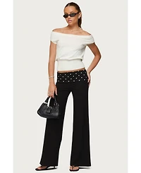 Edikted Women's Reeva Polka Dot Fold Over Pants