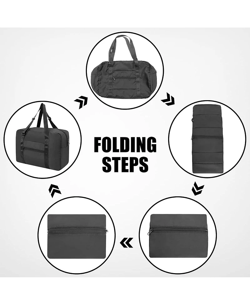 Small Duffle Bag for Travel, Personal Item Travel Bag Foldable Travel Tote Mini Gym Bag for Men Women, Black