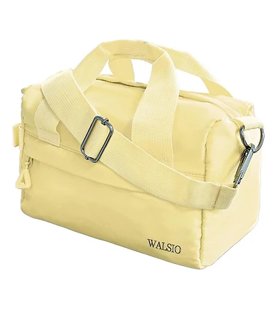 Small Gym Bag 9 inch, Mini Duffle Bag with Adjustable Strap, Lightweight Carry On Sport Bag for Women Girls (Light Yellow)