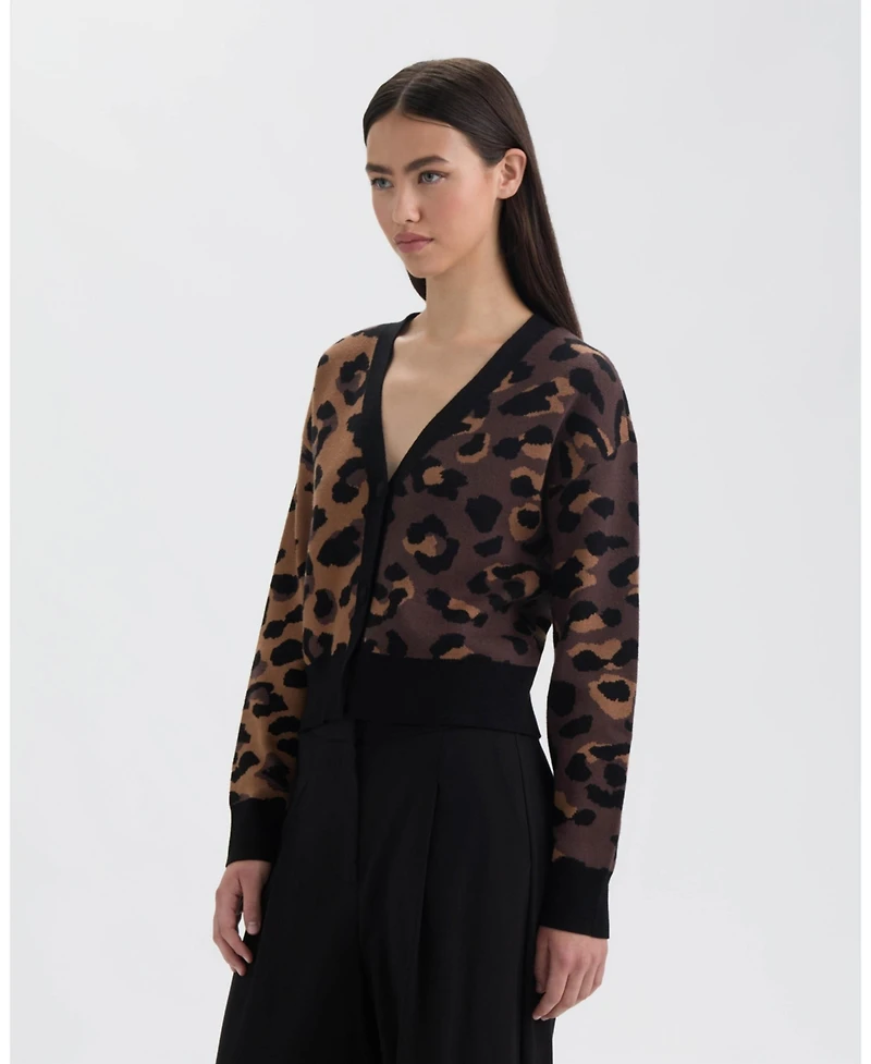 Nvlt Women's V-Neck Jacquard Cardigan