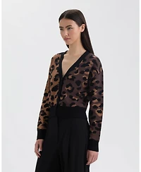 Nvlt Women's V-Neck Jacquard Cardigan