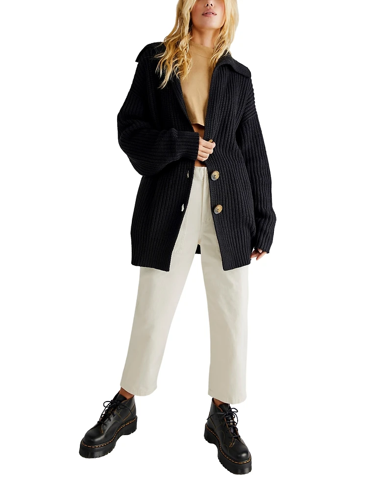 Free People Women's Swim Too Deep Cardi Long Sleeve Sweater