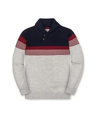 Hope & Henry Little and Big Boys' Organic Long Sleeve Striped Shawl Collar Sweater