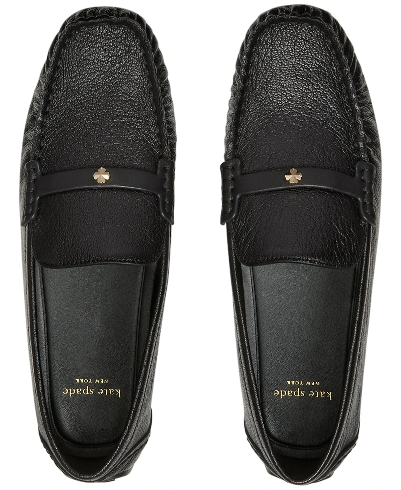 kate spade new york Women's Flower Stud Round Toe Moccasin Loafers