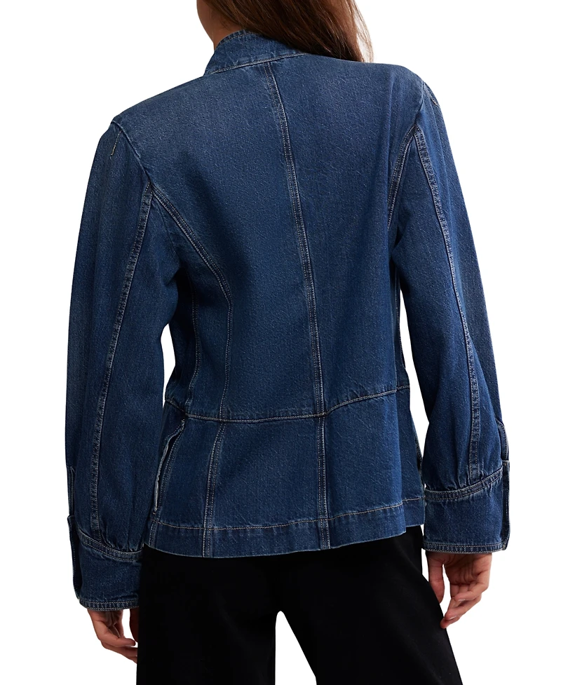 Free People Women's Imogene Denim Officer Jacket