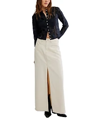 Free People Women's Button-Front Long Sleeve Lace Top