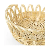 Wickerwise 16 Inch Decorative Round Fruit Bowl Bread Basket Serving Tray, Large