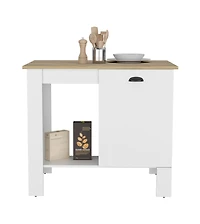 Slickblue Freestanding Kitchen Island Table with Ample Storage for Cooking Essentials