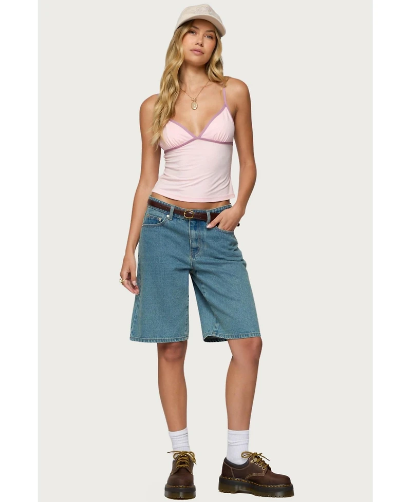 Edikted Womens Leona Contrast Tank Top