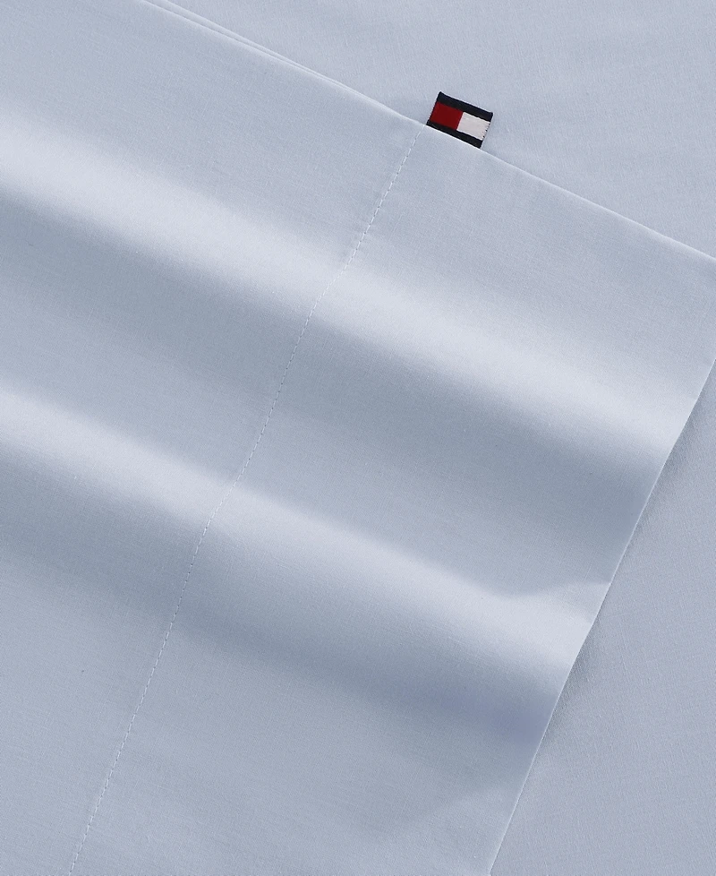 Tommy Hilfiger Performance Cooling Solid 180-Thread Count Cotton -Pc. Sheet Set