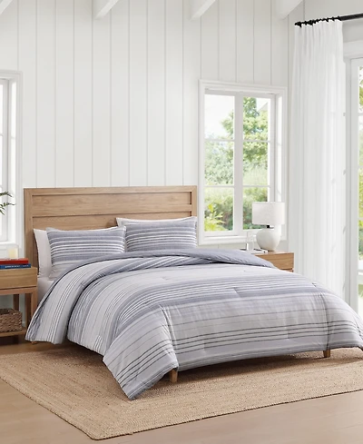 Tommy Hilfiger Bold Stripe Textured Cotton 2-Pc. Duvet Cover Set, Twin